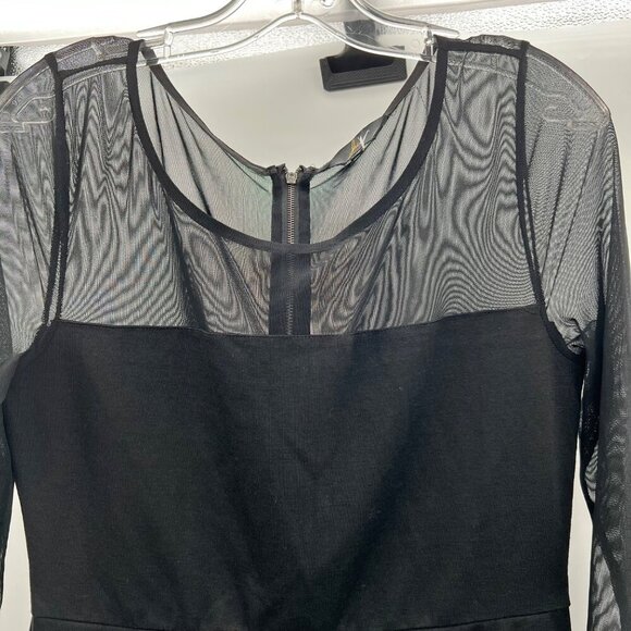 Jack Women's Sheath Dress Mesh 3/4 Sleeve Black Size 10 Zip - Picture 2 of 9